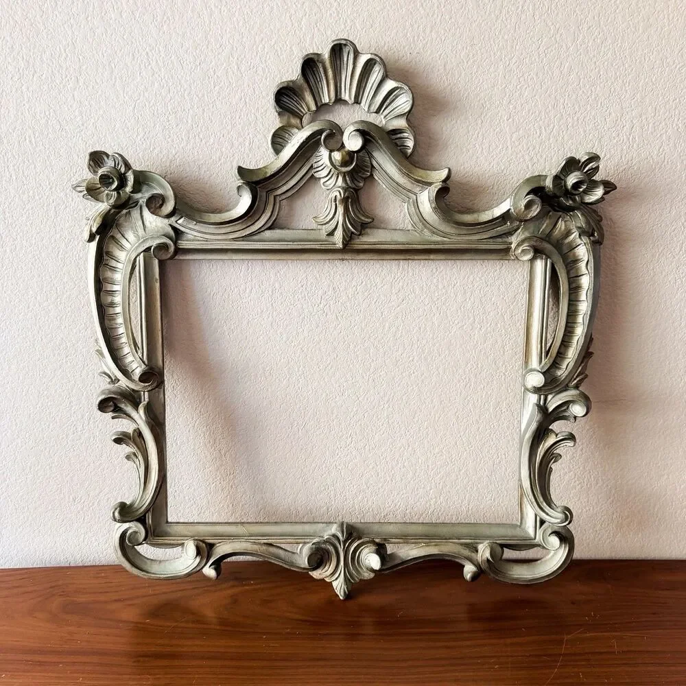 Vintage Italian Florentine Wall Mirror Frame w/ Original Backing No Mirror